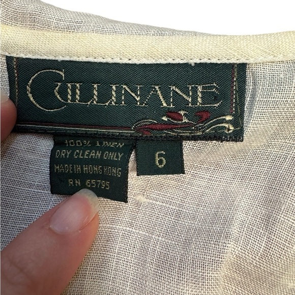 🌸 Cullinane Fair Isle Knit Cardigan Sweater w/ Linen Blouse Women’s 6‎ 🌸 - Picture 3 of 6